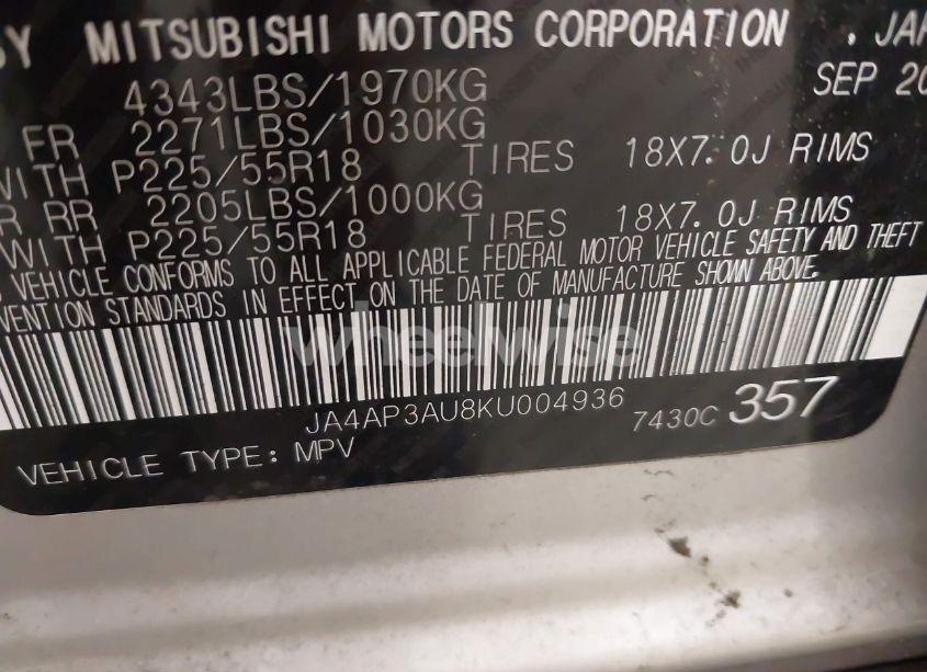 Photo 9 of 2019 Mitsubishi Outlander SPORT 2.0 ES (VIN JA4AP3AU8KU004936)