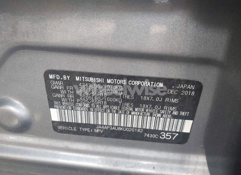 Photo 9 of 2019 Mitsubishi Outlander SPORT 2.0 ES (VIN JA4AP3AU8KU020182)