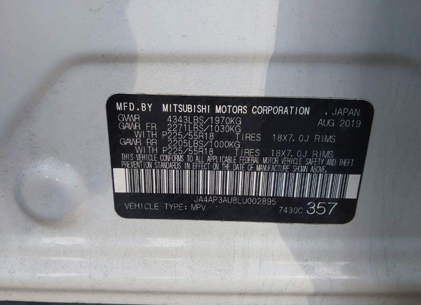 Photo 9 of 2020 Mitsubishi Outlander SPORT 2.0 ES (VIN JA4AP3AU8LU002895)