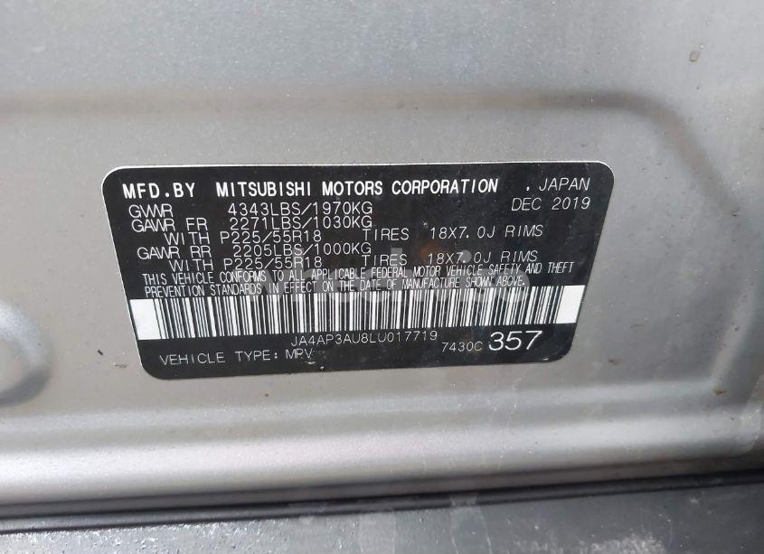 Photo 9 of 2020 Mitsubishi Outlander SPORT 2.0 BE/2.0 ES/2.0 SP (VIN JA4AP3AU8LU017719)