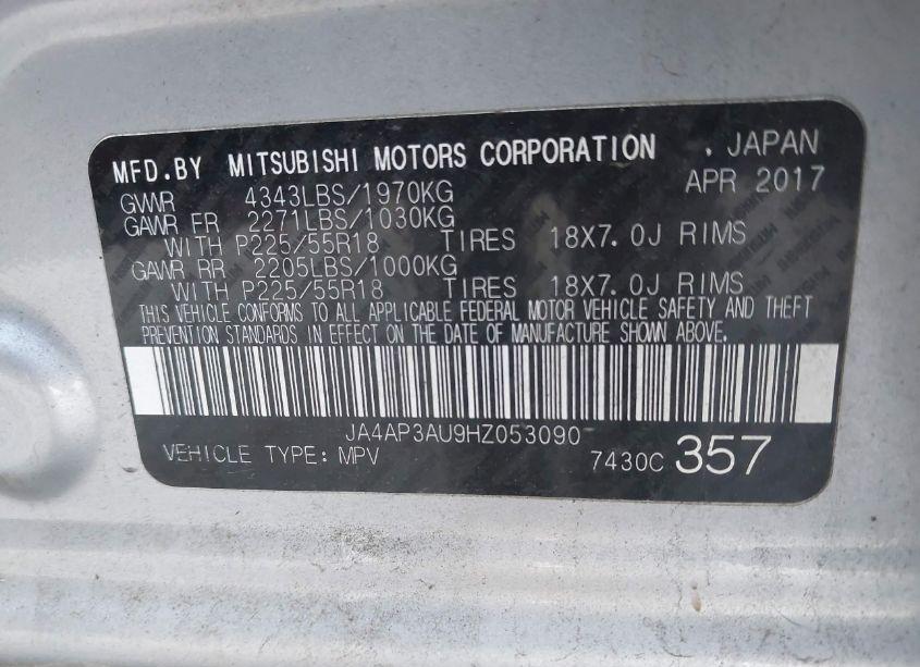 Photo 9 of 2017 Mitsubishi Outlander SPORT 2.0 ES (VIN JA4AP3AU9HZ053090)