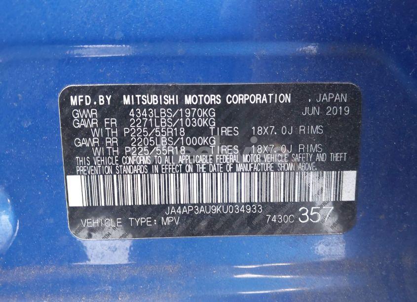 Photo 9 of 2019 Mitsubishi Outlander SPORT 2.0 ES (VIN JA4AP3AU9KU034933)