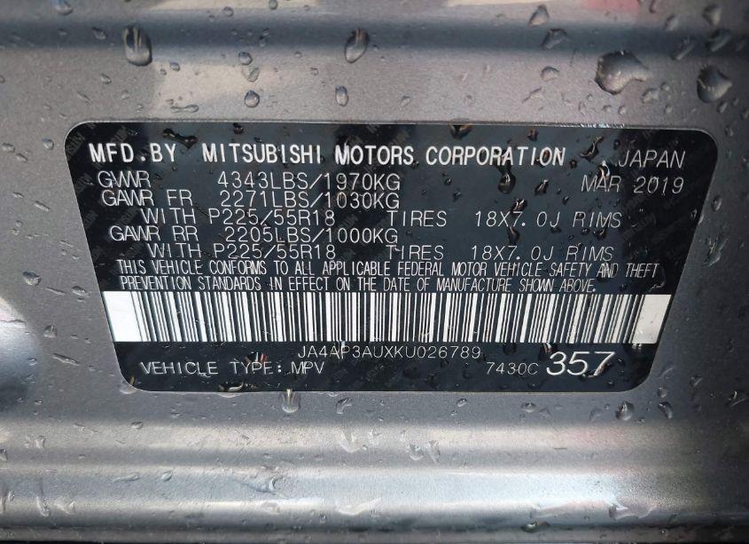 Photo 9 of 2019 Mitsubishi Outlander SPORT 2.0 ES (VIN JA4AP3AUXKU026789)