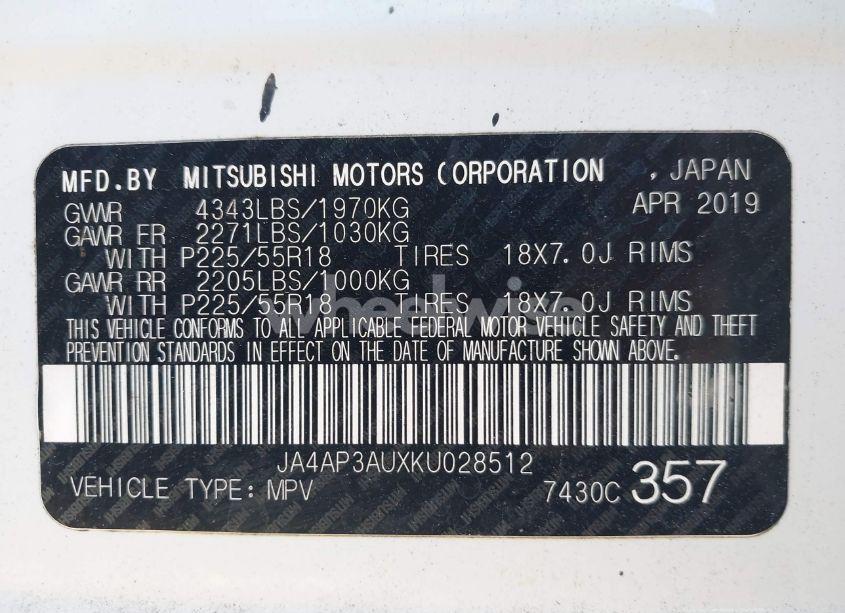 Photo 9 of 2019 Mitsubishi Outlander SPORT 2.0 LE/2.0 SP (VIN JA4AP3AUXKU028512)