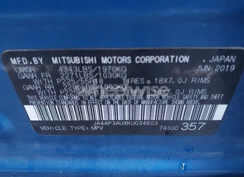 Photo 9 of 2019 Mitsubishi Outlander SPORT 2.0 ES (VIN JA4AP3AUXKU034603)