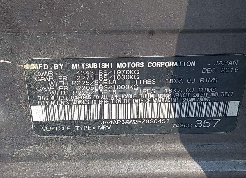 Photo 9 of 2017 Mitsubishi Outlander SPORT 2.4 SE (VIN JA4AP3AW2HZ020451)