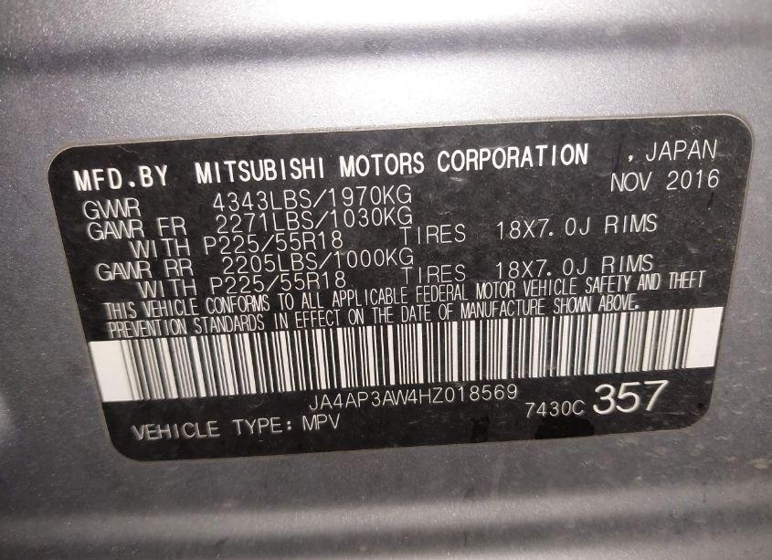 Photo 9 of 2017 Mitsubishi Outlander SPORT 2.4 SE (VIN JA4AP3AW4HZ018569)