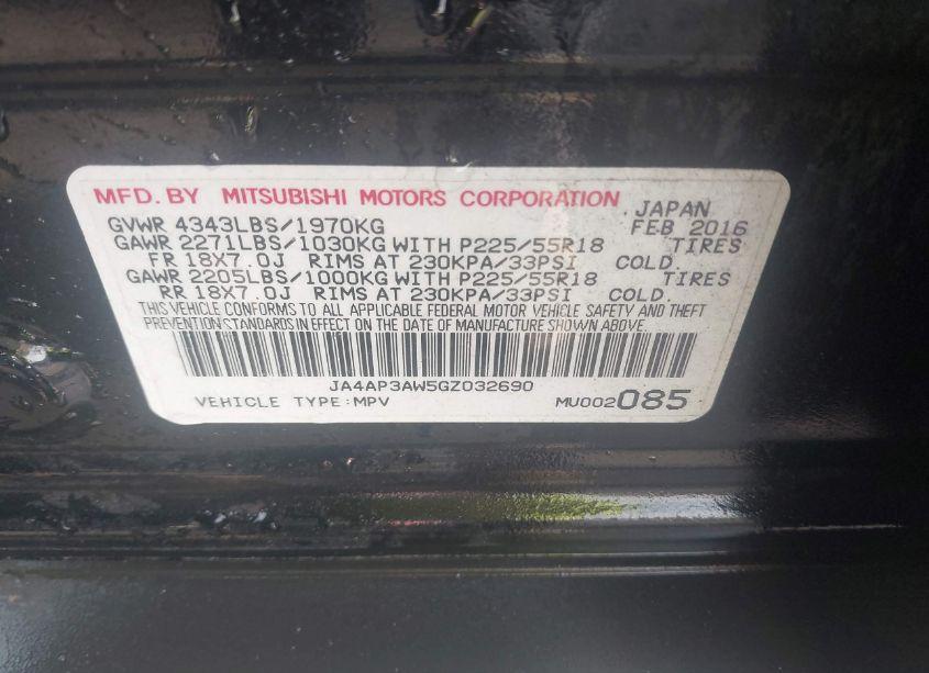 Photo 9 of 2016 Mitsubishi Outlander SPORT 2.4 ES/2.4 SE (VIN JA4AP3AW5GZ032690)