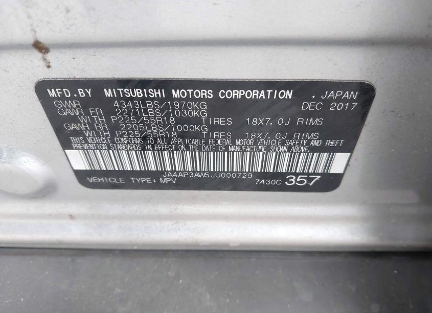 Photo 9 of 2018 Mitsubishi Outlander SPORT 2.4 SE (VIN JA4AP3AW5JU000729)