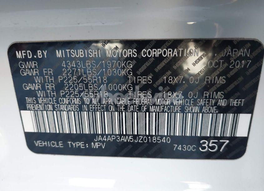 Photo 9 of 2018 Mitsubishi Outlander SPORT 2.4 SE (VIN JA4AP3AW5JZ018540)