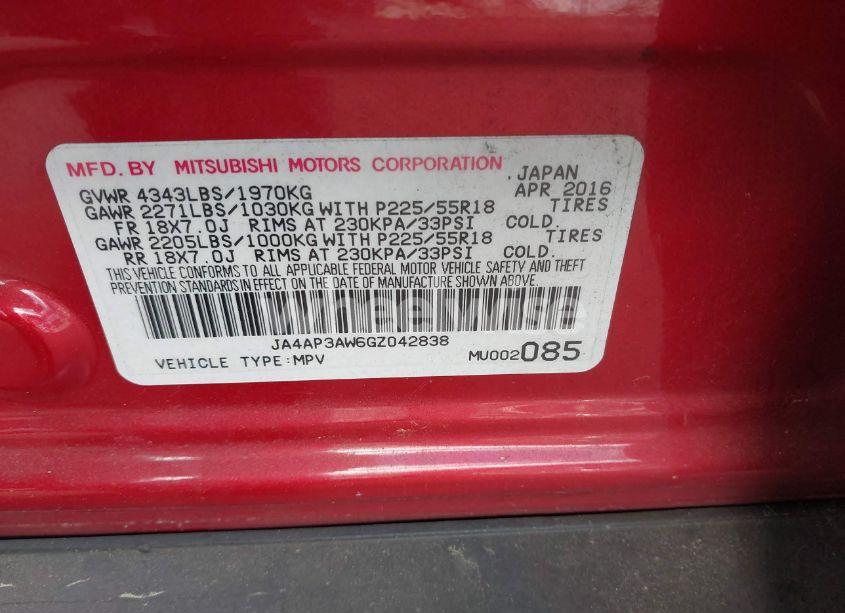 Photo 9 of 2016 Mitsubishi Outlander SPORT 2.4 ES (VIN JA4AP3AW6GZ042838)