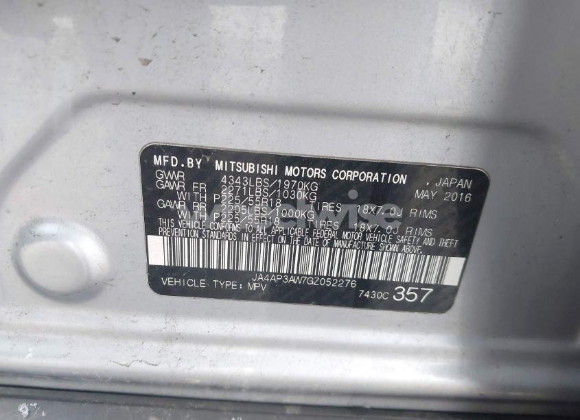 Photo 9 of 2016 Mitsubishi Outlander SPORT 2.4 SE (VIN JA4AP3AW7GZ052276)