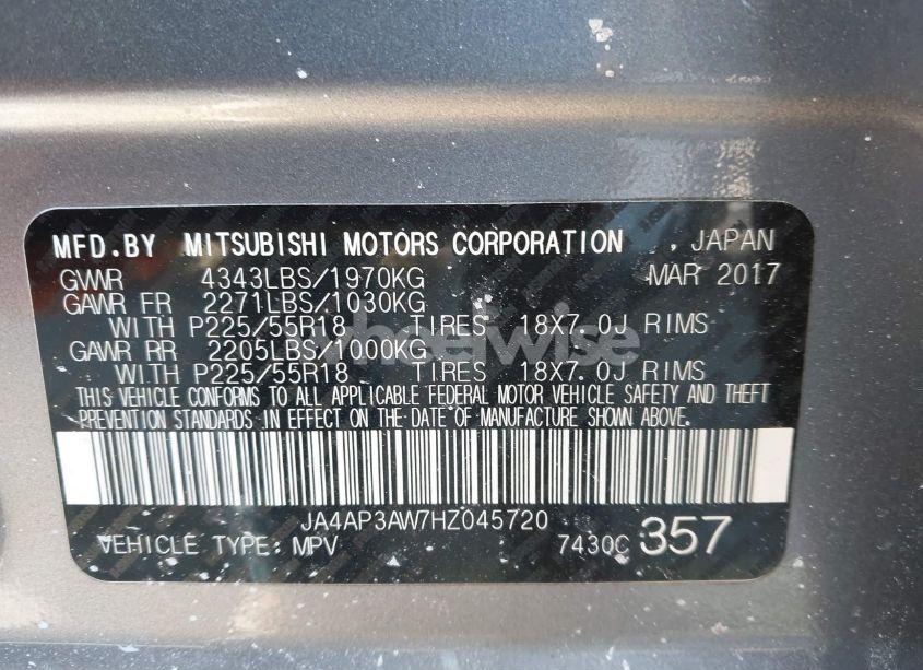 Photo 9 of 2017 Mitsubishi Outlander SPORT 2.4 SE (VIN JA4AP3AW7HZ045720)