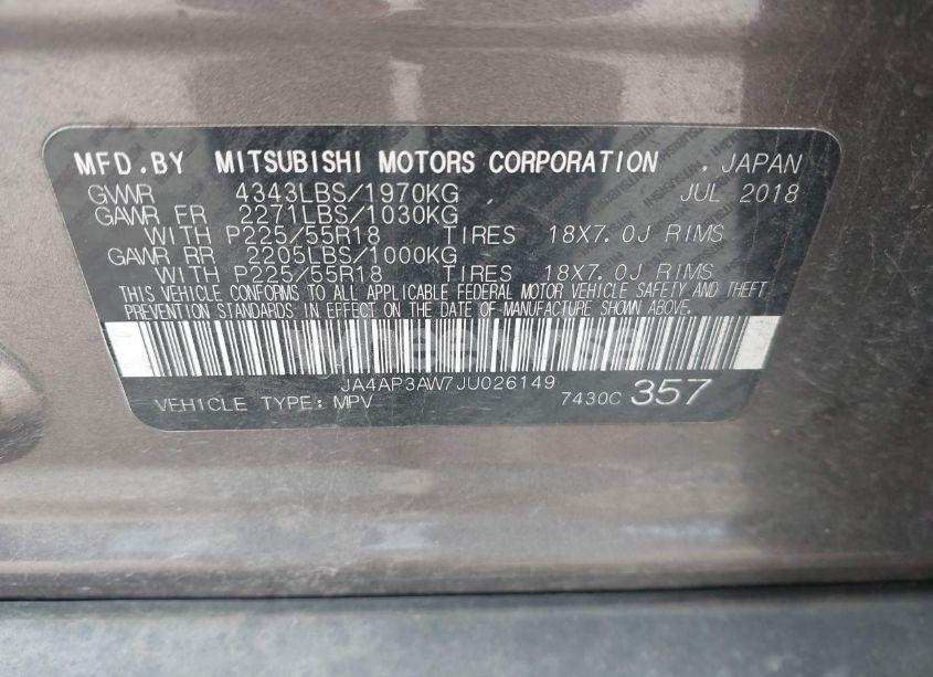 Photo 9 of 2018 Mitsubishi Outlander SPORT 2.4 SE (VIN JA4AP3AW7JU026149)