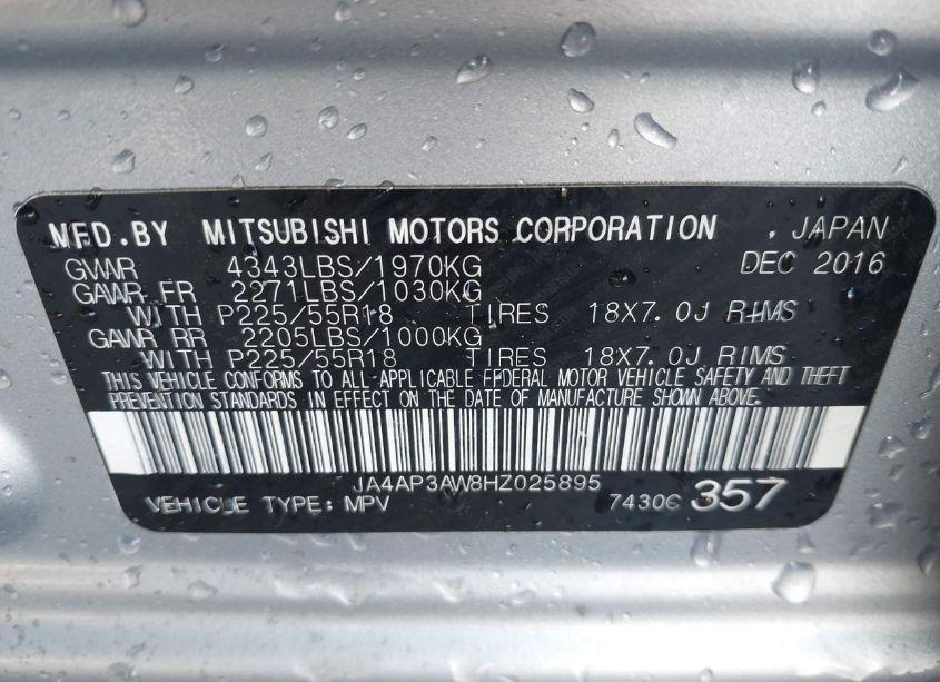 Photo 9 of 2017 Mitsubishi Outlander SPORT 2.4 SE (VIN JA4AP3AW8HZ025895)