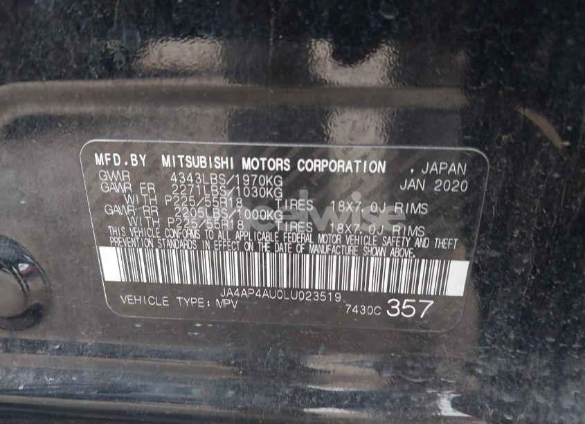 Photo 9 of 2020 Mitsubishi Outlander SPORT 2.0 SE (VIN JA4AP4AU0LU023519)