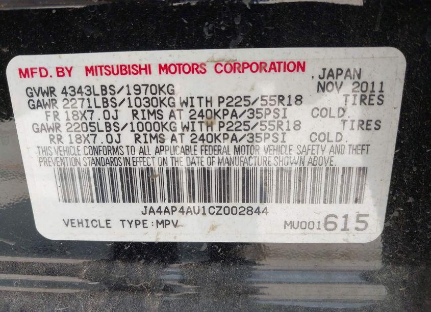 Photo 9 of 2012 Mitsubishi Outlander SPORT SE (VIN JA4AP4AU1CZ002844)