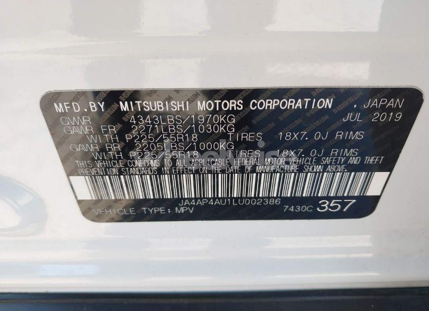 Photo 9 of 2020 Mitsubishi Outlander SPORT 2.0 SE (VIN JA4AP4AU1LU002386)