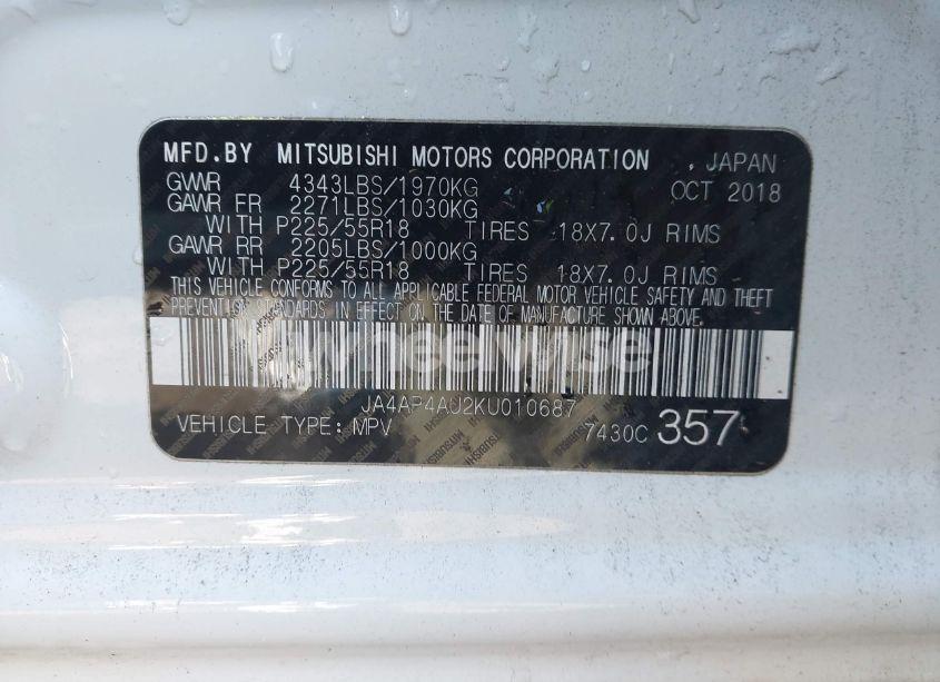 Photo 9 of 2019 Mitsubishi Outlander SPORT 2.0 SE (VIN JA4AP4AU2KU010687)