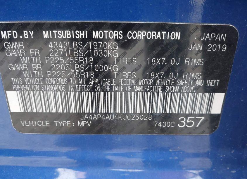 Photo 9 of 2019 Mitsubishi Outlander SPORT 2.0 SE (VIN JA4AP4AU4KU025028)