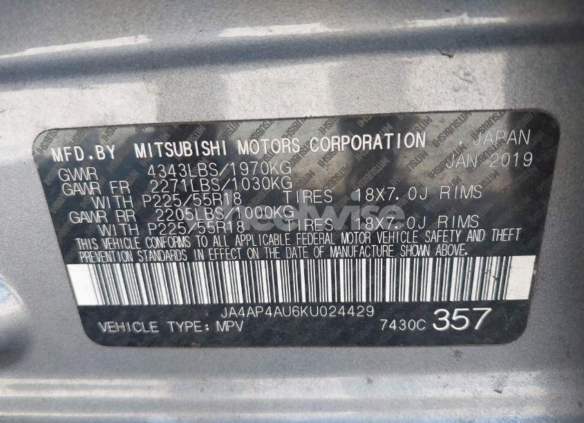 Photo 9 of 2019 Mitsubishi Outlander SPORT 2.0 SE (VIN JA4AP4AU6KU024429)