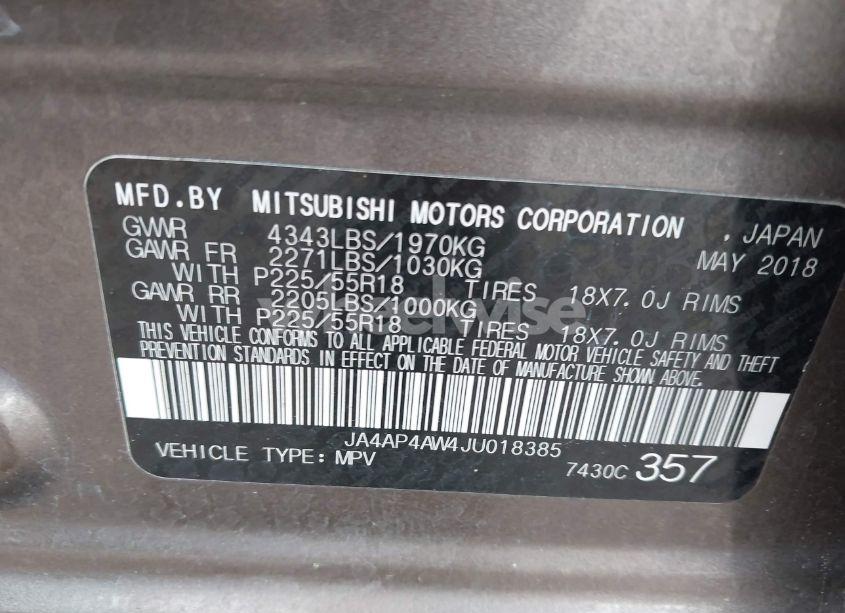 Photo 9 of 2018 Mitsubishi Outlander SPORT 2.4 SEL (VIN JA4AP4AW4JU018385)