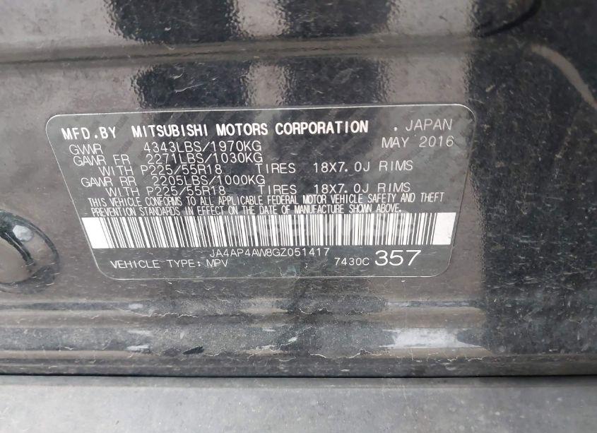 Photo 9 of 2016 Mitsubishi Outlander SPORT 2.4 GT/2.4 SEL (VIN JA4AP4AW8GZ051417)