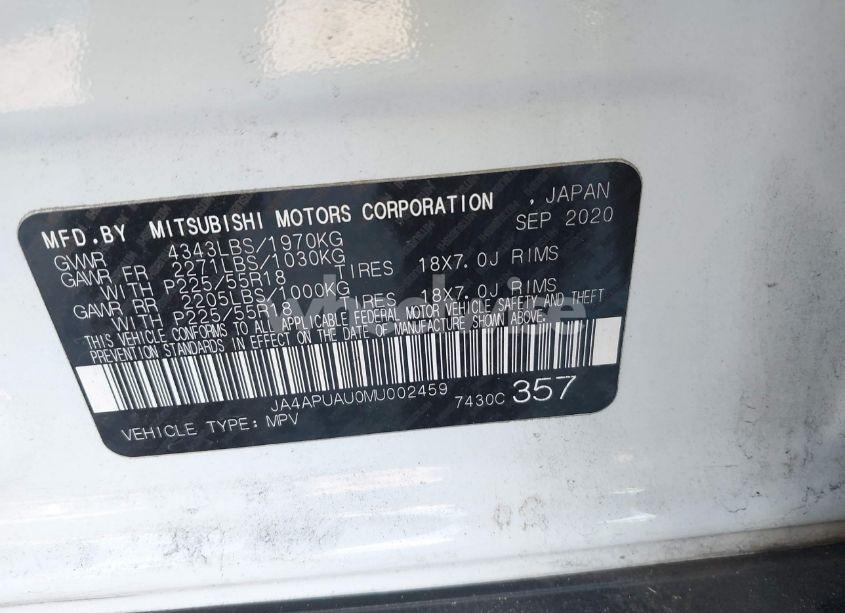 Photo 9 of 2021 Mitsubishi Outlander SPORT 2.0 ES 2WD (VIN JA4APUAU0MU002459)