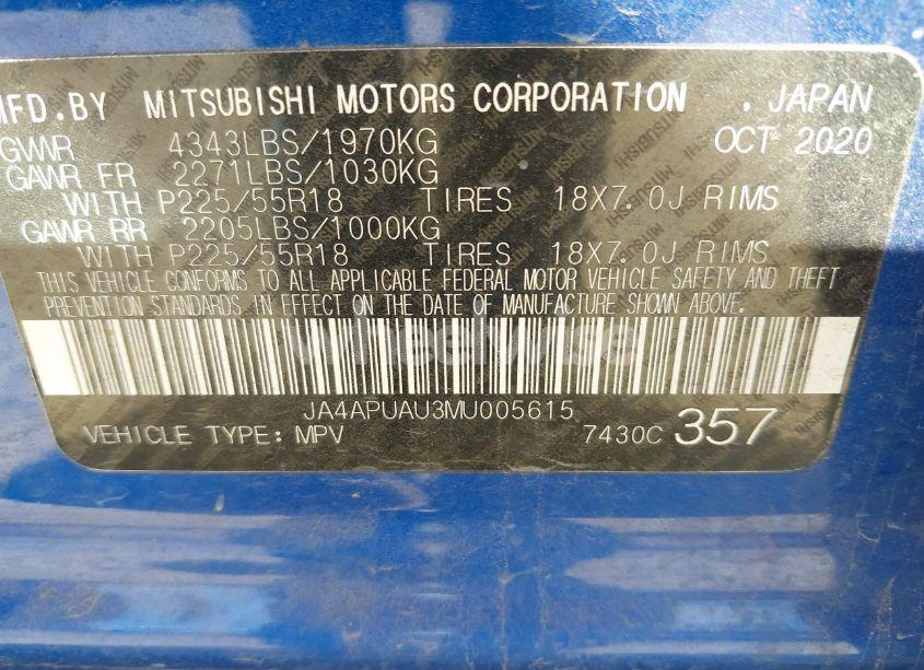Photo 9 of 2021 Mitsubishi Outlander SPORT 2.0 ES 2WD (VIN JA4APUAU3MU005615)