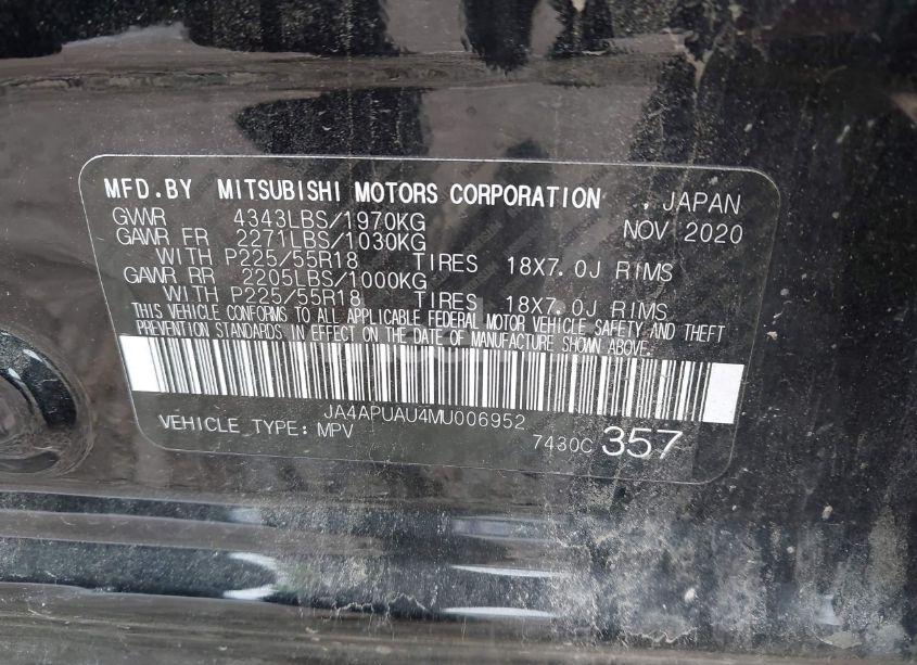 Photo 9 of 2021 Mitsubishi Outlander SPORT 2.0 BE 2WD/2.0 ES 2WD/2.0 LE 2WD/2.0 S 2WD (VIN JA4APUAU4MU006952)