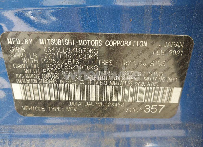 Photo 9 of 2021 Mitsubishi Outlander SPORT 2.0 BE 2WD/2.0 ES 2WD/2.0 LE 2WD/2.0 S 2WD (VIN JA4APUAU7MU023468)