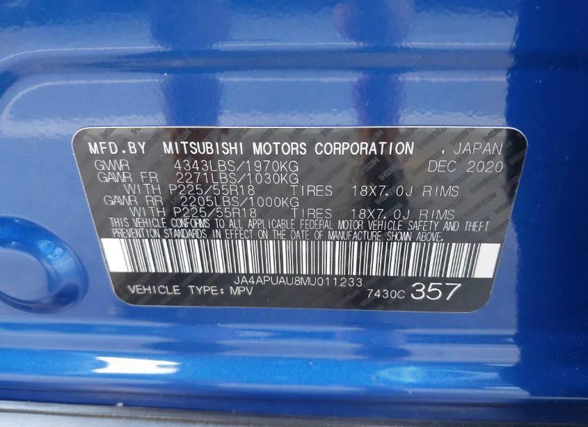 Photo 9 of 2021 Mitsubishi Outlander SPORT 2.0 BE 2WD/2.0 ES 2WD/2.0 LE 2WD/2.0 S 2WD (VIN JA4APUAU8MU011233)