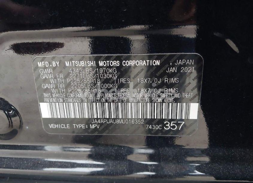 Photo 9 of 2021 Mitsubishi Outlander SPORT 2.0 BE 2WD/2.0 ES 2WD/2.0 LE 2WD/2.0 S 2WD (VIN JA4APUAU8MU016352)