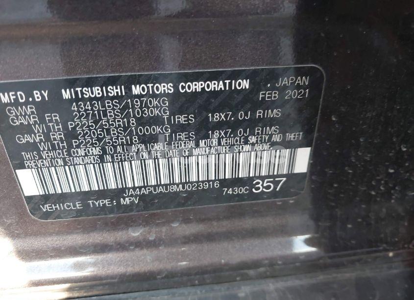 Photo 9 of 2021 Mitsubishi Outlander SPORT 2.0 BE 2WD/2.0 ES 2WD/2.0 LE 2WD/2.0 S 2WD (VIN JA4APUAU8MU023916)