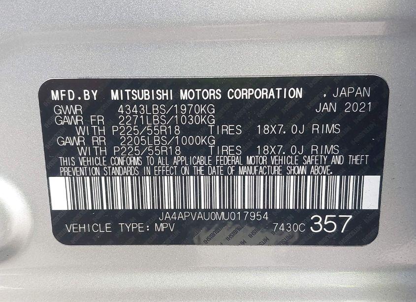 Photo 9 of 2021 Mitsubishi Outlander SPORT 2.0 SE 2WD (VIN JA4APVAU0MU017954)