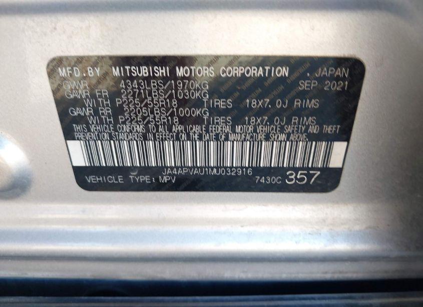 Photo 9 of 2021 Mitsubishi Outlander SPORT 2.0 SE 2WD (VIN JA4APVAU1MU032916)