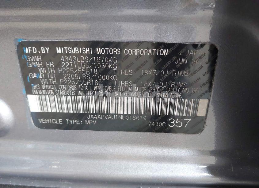 Photo 9 of 2022 Mitsubishi Outlander SPORT 2.0 SE 2WD (VIN JA4APVAU1NU016619)