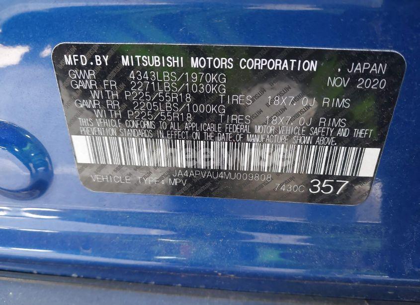 Photo 9 of 2021 Mitsubishi Outlander SPORT 2.0 SE 2WD (VIN JA4APVAU4MU009808)