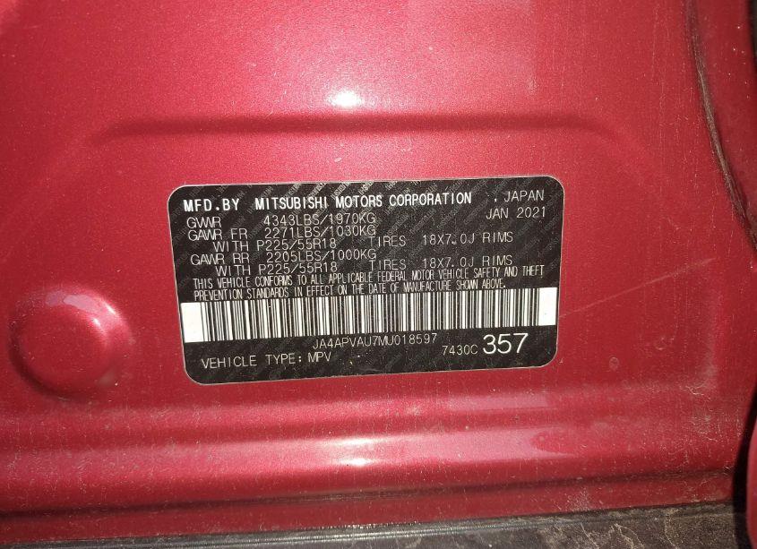 Photo 9 of 2021 Mitsubishi Outlander SPORT 2.0 SE 2WD (VIN JA4APVAU7MU018597)