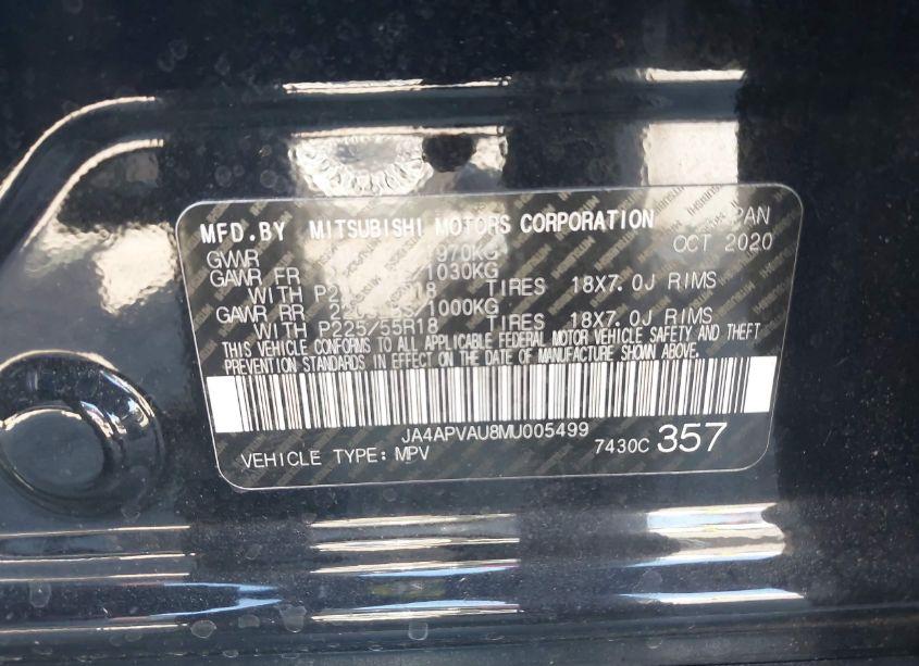 Photo 9 of 2021 Mitsubishi Outlander SPORT 2.0 SE 2WD (VIN JA4APVAU8MU005499)