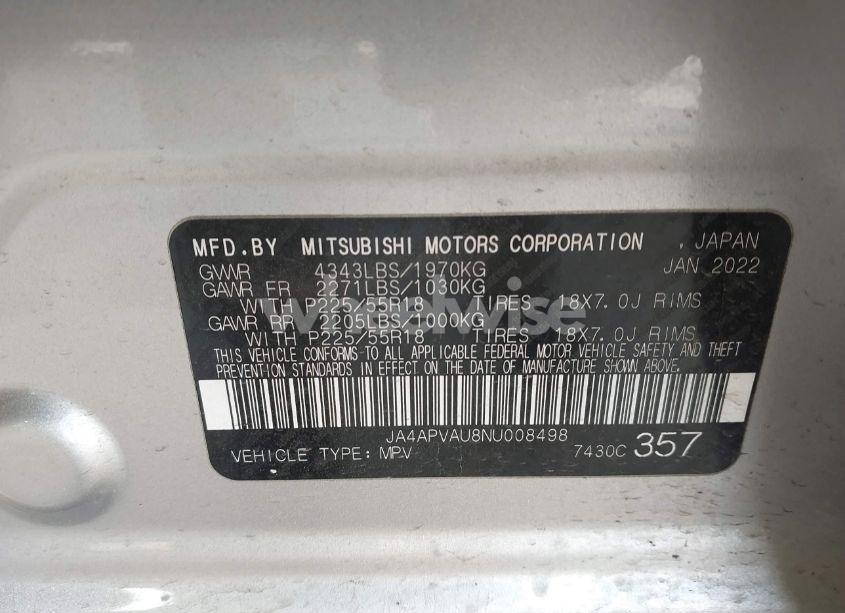 Photo 9 of 2022 Mitsubishi Outlander SPORT 2.0 SE 2WD/2.0 SE SPECIAL EDITION 2WD (VIN JA4APVAU8NU008498)