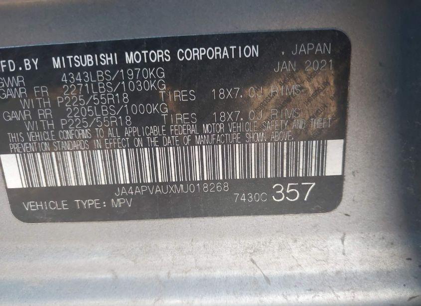 Photo 9 of 2021 Mitsubishi Outlander SPORT 2.0 SE 2WD (VIN JA4APVAUXMU018268)