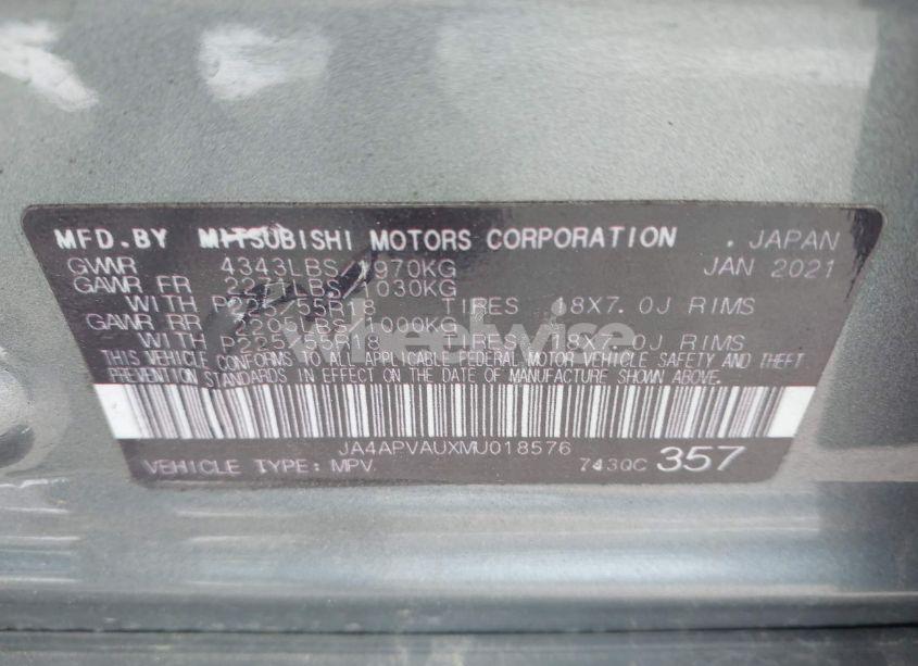 Photo 9 of 2021 Mitsubishi Outlander SPORT 2.0 SE 2WD (VIN JA4APVAUXMU018576)