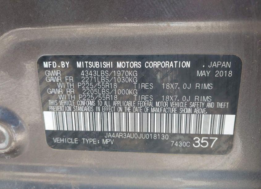 Photo 9 of 2018 Mitsubishi Outlander SPORT 2.0 ES (VIN JA4AR3AU0JU018130)