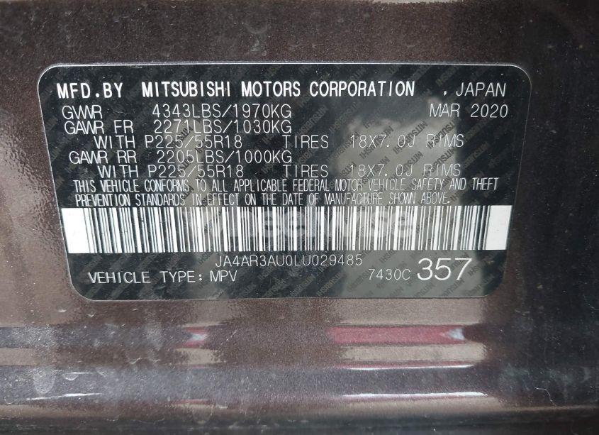 Photo 9 of 2020 Mitsubishi Outlander SPORT 2.0 ES AWC (VIN JA4AR3AU0LU029485)