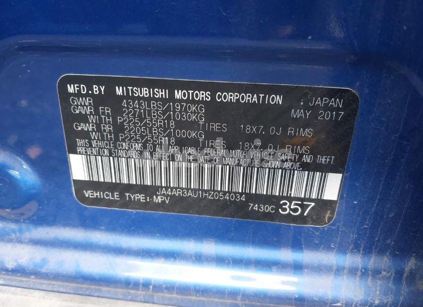 Photo 9 of 2017 Mitsubishi Outlander SPORT 2.0 ES/2.0 LE (VIN JA4AR3AU1HZ054034)