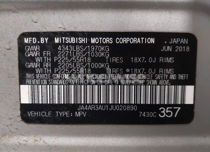 Photo 9 of 2018 Mitsubishi Outlander SPORT 2.0 ES/2.0 LE (VIN JA4AR3AU1JU020890)