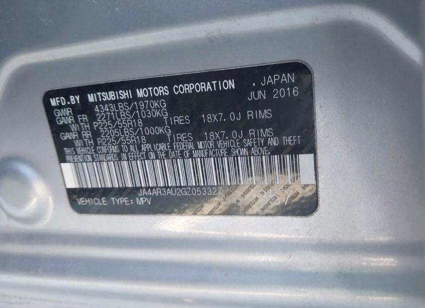 Photo 9 of 2016 Mitsubishi Outlander SPORT 2.0 ES (VIN JA4AR3AU2GZ053327)