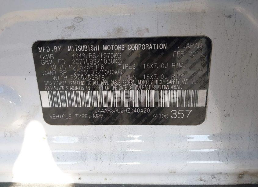 Photo 9 of 2017 Mitsubishi Outlander SPORT 2.0 LE (VIN JA4AR3AU2HZ040420)
