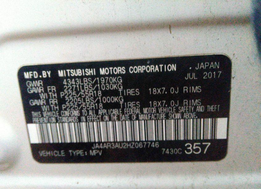Photo 9 of 2017 Mitsubishi Outlander SPORT 2.0 ES (VIN JA4AR3AU2HZ067746)